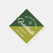 Grüne Abschluss-Bold-Retro-Schrift Kappe Icon Einf Serviette (Ecke)