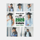 Grüne Abschluss-Collage des Jahrgangs 2026 Fleecedecke (Vorderseite)