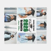 Grüne Abschluss-Collage des Jahrgangs 2026 Fleecedecke (Vorderseite (Horizontal))