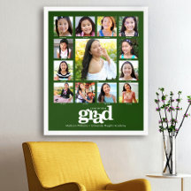 Grüne Abschlussfeier K–12 Fotocollage Bold Modern