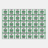 Grüne Abschlussklasse 2026 Individuelle Abschlussf Geschenkpapier Set (Vorderseite)