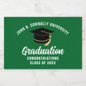 Grüne Absolventin Schaumweinetikett (Einzelnes Label)