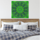 Grüne, Abstrakt ummantelte Canvas Leinwanddruck (Insitu (Schlafzimmer))