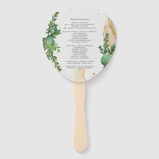 Grüne Abstrakte Aquarellgestaltung Idee Fächer (Rückseite)