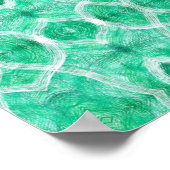 Grüne abstrakte Aquarellkunst zum Drücken Poster (Ecke)