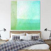 Grüne Abstrakte Aquarellmauer Leinwanddruck (Insitu (Schlafzimmer))