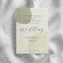 Grüne abstrakte Ästhetik | Hochzeit Einladung