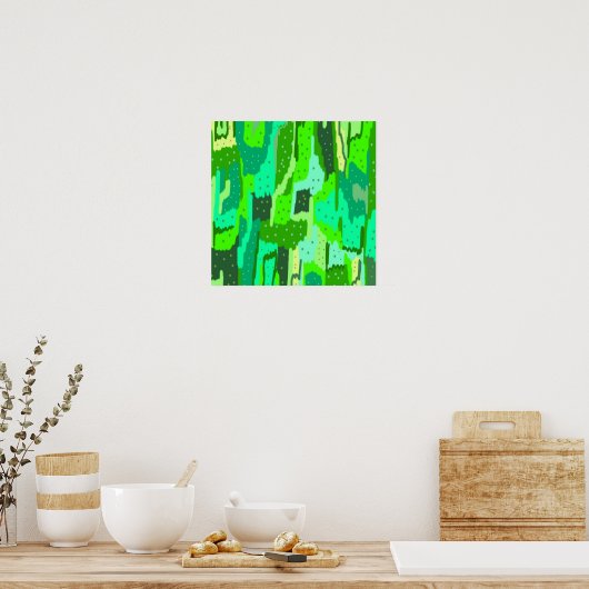 Grüne abstrakte Blätter Poster (Küche)