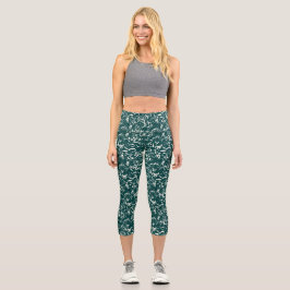 Grüne abstrakte Caprihosen Capri Leggings
