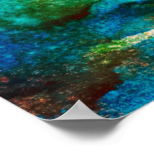 Grüne abstrakte Fun Wasserfarben Piazza della Rifo Poster (Ecke)