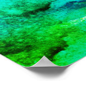 Grüne abstrakte Fun Wasserfarben Teatro Sociale Be Poster (Ecke)