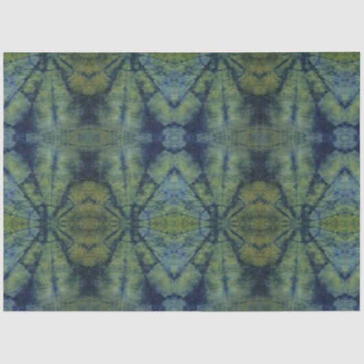 Grüne Abstrakte Gefärbte Krawatte Traditioneller M Seidenpapier (Vorderseite)