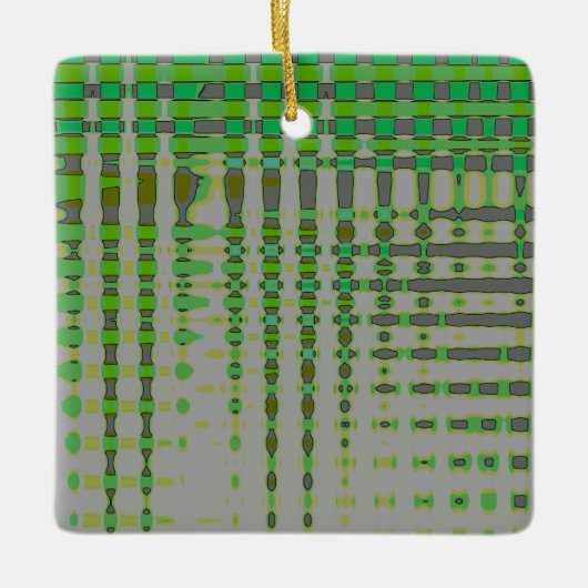Grüne abstrakte Kunst 1003 Keramikornament (Vorderseite)