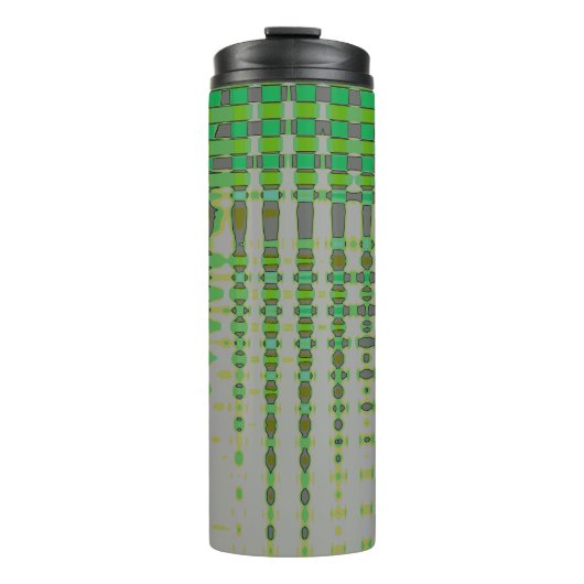 Grüne abstrakte Kunst 1003 Thermosbecher (Vorderseite)