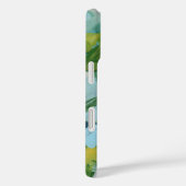 Grüne abstrakte Kunst Monogramm benutzerdefinierte Case-Mate iPhone Hülle (Rückseite / Rechts)