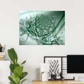 Grüne Abstrakte Kunst Poster (Heimbüro)