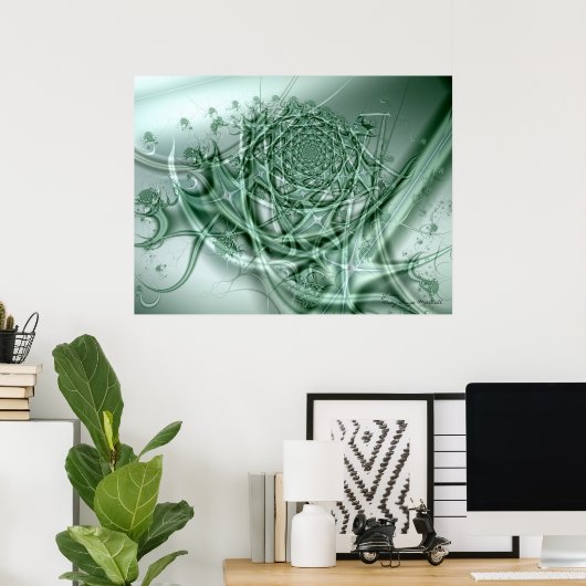 Grüne Abstrakte Kunst Poster (Heimbüro)