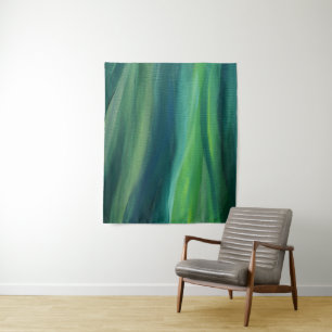 Grüne abstrakte Kunst Wandteppich