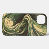 Grüne Abstrakte Kunst Wasserwirbeln Aquarell Leinw Case-Mate iPhone Hülle (Rückseite (Horizontal))
