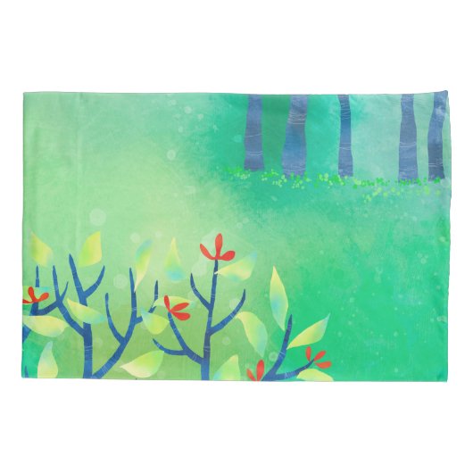 Grüne Abstrakte Landschaft Kissenbezug (Rückseite)