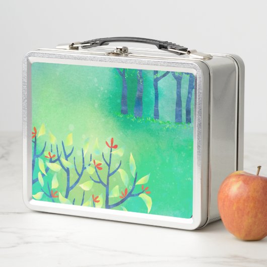 Grüne Abstrakte Landschaft Metall Brotdose (Beispiel)