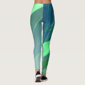 Grüne Abstrakte Leggings (Rückseite)