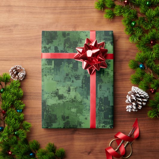 Grüne abstrakte Malerei  Geschenkpapier (Feiertagsgeschenk)