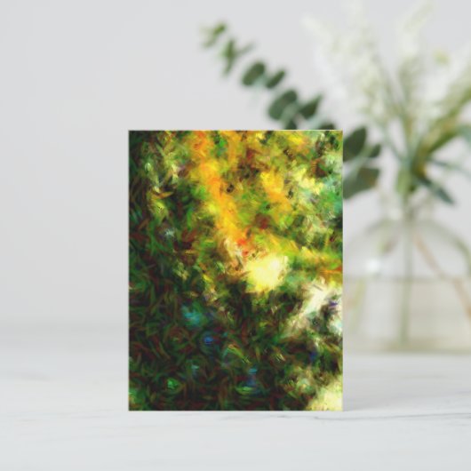 Grüne Abstrakte Malerei Postkarte (Stehend Vorderseite)