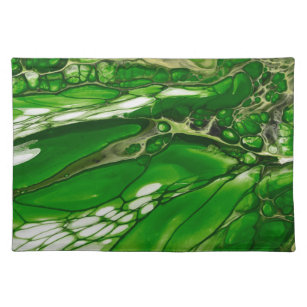 Grüne Abstrakte Marmorkunst Stofftischset