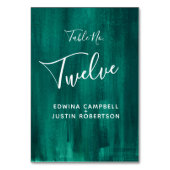 Grüne abstrakte moderne Kunsttichennummer Tischnummer (Rückseite)