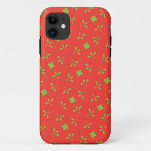 Grüne abstrakte Muster auf einem roten Hintergrund Case-Mate iPhone Hülle