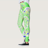 Grüne Abstrakte Spirale Leggings (Links)