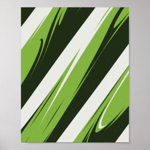 Grüne Abstrakte Streifen Poster