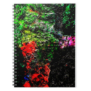 Grüne abstrakte Textur Spiral Foto Notizbuch, Fett Notizblock