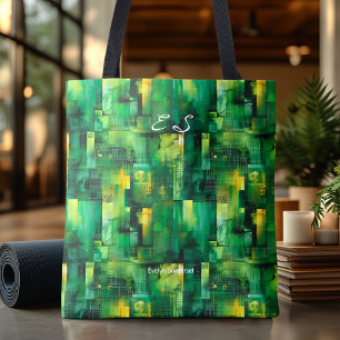 Grüne abstrakte Tragetasche modernes geometrisches Tasche