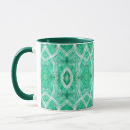 Grüne abstrakte Wasserfarbenkunst mit Lichteffekt Tasse