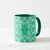 Grüne abstrakte Wasserfarbenkunst mit Lichteffekt Tasse (VorderseiteRechts)