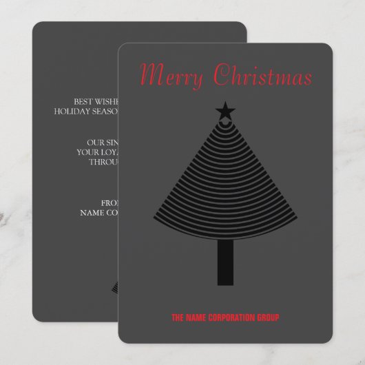 Grüne abstrakte Weihnachtsbaumfirma Einladung (Vorne/Hinten)