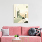 Grüne Abstrakte Wüstenlandschaft Boho Leinwanddruck (Insitu (Wohnzimmer))