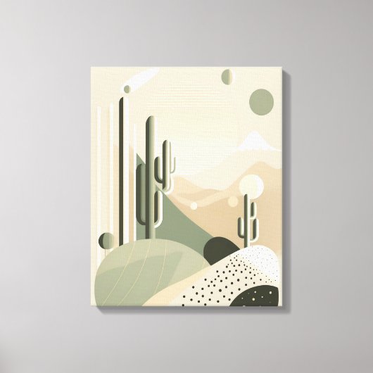 Grüne Abstrakte Wüstenlandschaft Boho Leinwanddruck (Vorderseite)