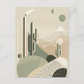 Grüne Abstrakte Wüstenlandschaft Boho Postkarte (Vorderseite)