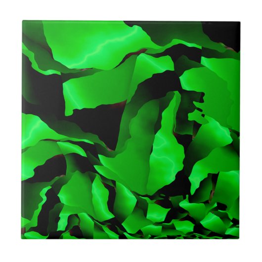 Grüne Abstraktion Fliese (Vorderseite)