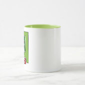 Grüne Abstraktion mit verdrehtem rotem Quadrat Tasse (Zentrum)