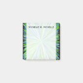 Grüne Abstufungen/Blue Line-Explosions-Muster + Post-it Klebezettel (Vorderseite)