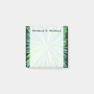 Grüne Abstufungen/Blue Line-Explosions-Muster + Post-it Klebezettel