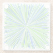 Grüne Abstufungen und Blue Line-Explosions-Muster Glasuntersetzer (Rückseite)