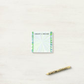 Grüne Abstufungen und Blue Line-Explosions-Muster Post-it Klebezettel (Auf Schreibtisch)