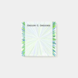 Grüne Abstufungen und Blue Line-Explosions-Muster Post-it Klebezettel