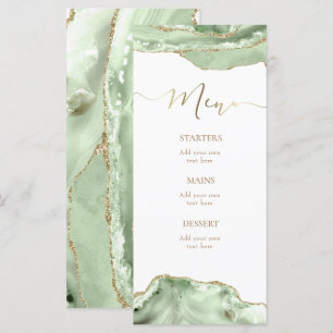 grüne Achat-Speisekarte Menükarte