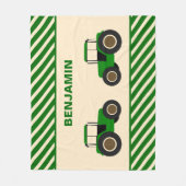 Grüne Ackerschlepper-Kinder Fleecedecke (Vorderseite)